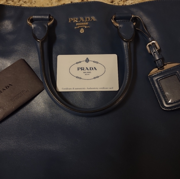 PRADA BLUETTE Soft Calf Leather Bag - Picture 2 of 16